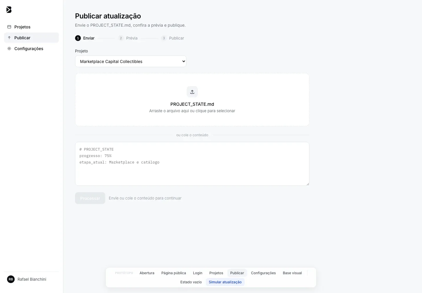 Publishing flow for an update