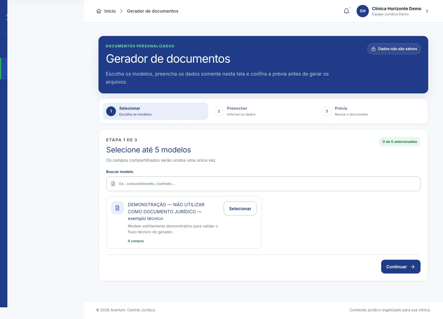 Private legal document generator