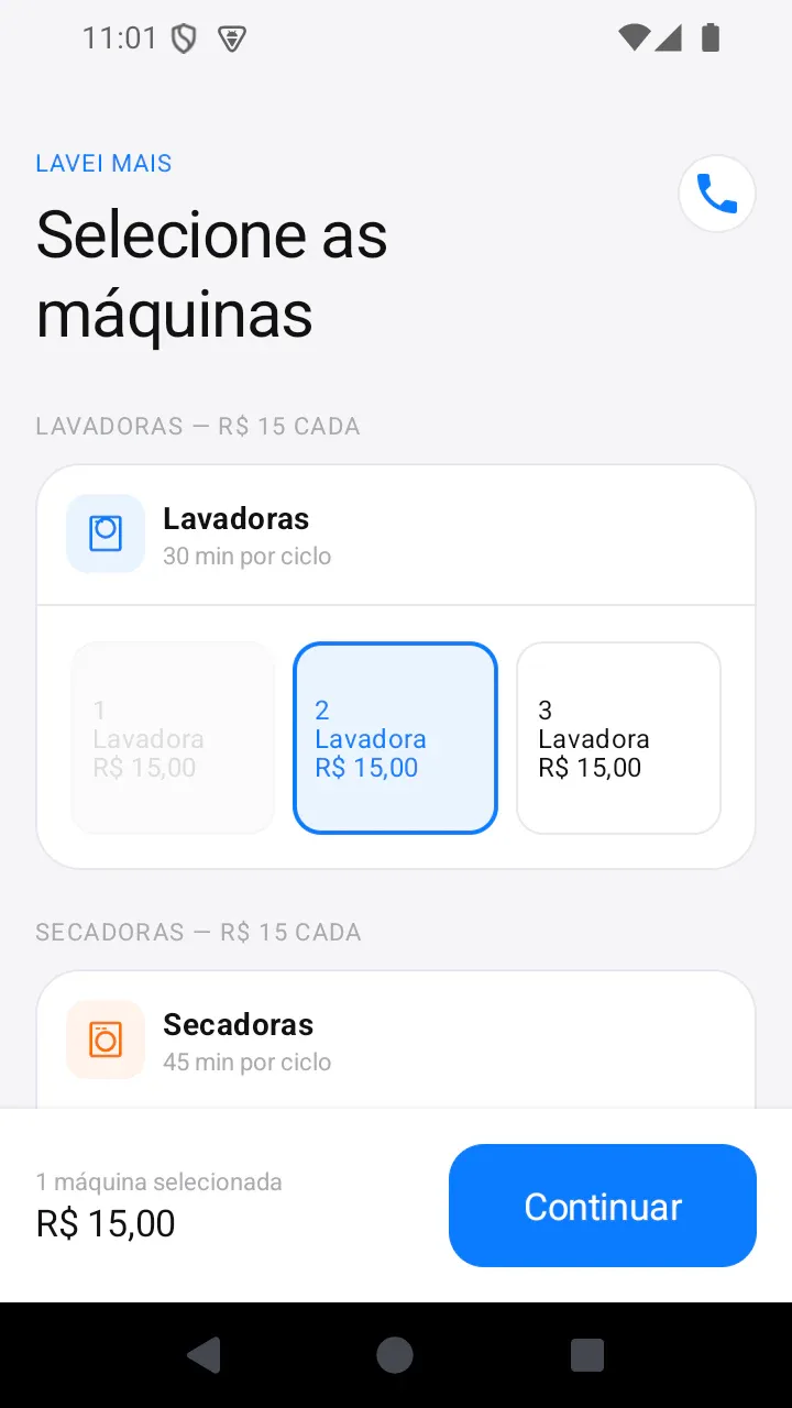 Service summary on the laundry terminal
