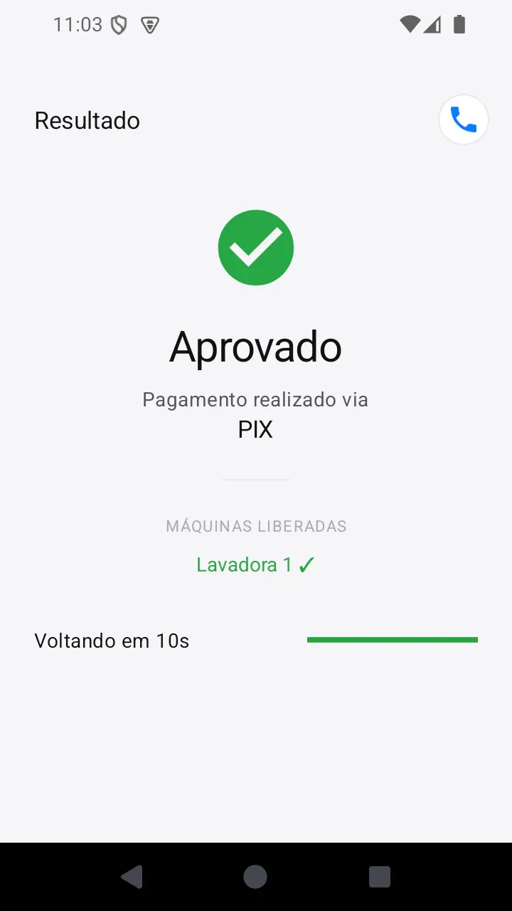 Payment confirmation and machine unlock