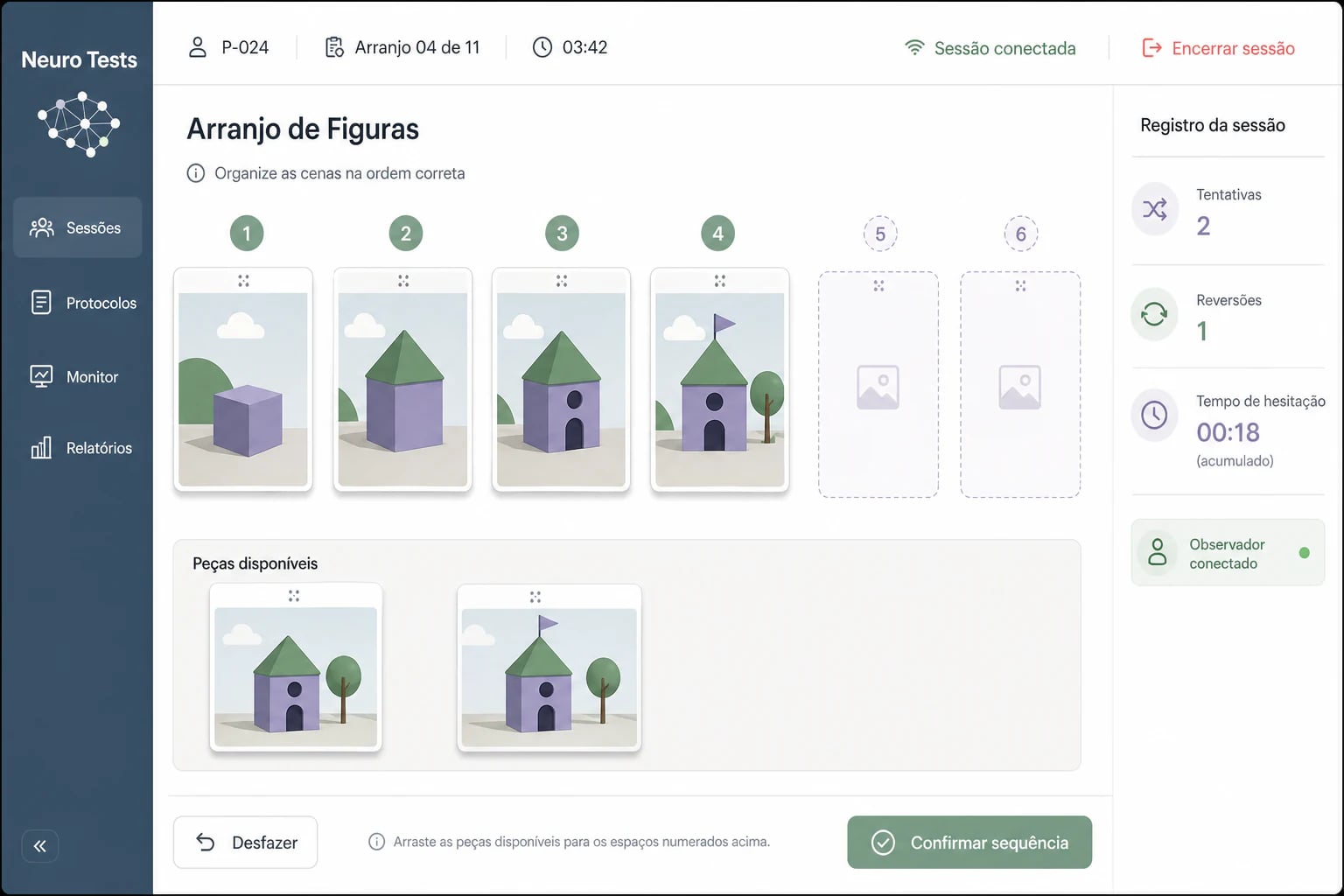 Aplicação digital do teste Arranjo de Figuras