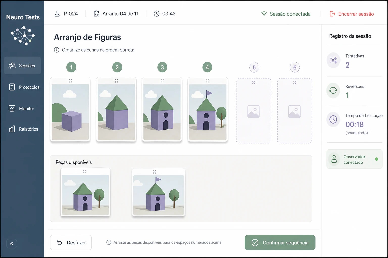 Aplicação digital do teste Arranjo de Figuras